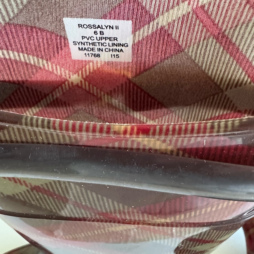 Ralph Lauren Rosalyn Rain Boots 6 plaid (sage & Burgundy) NWOT in box - Picture 6 of 10